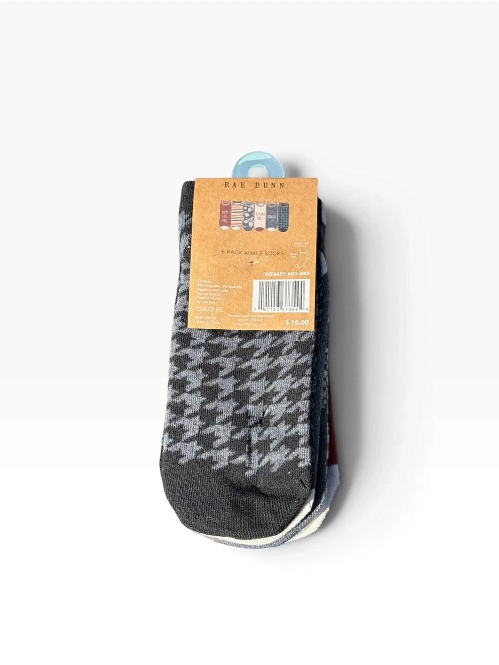 Rae Dunn 6 Pack Ankle Socks - 'Happy Fall Y'all' ‘Thankful’ ‘Autumn Vibes’